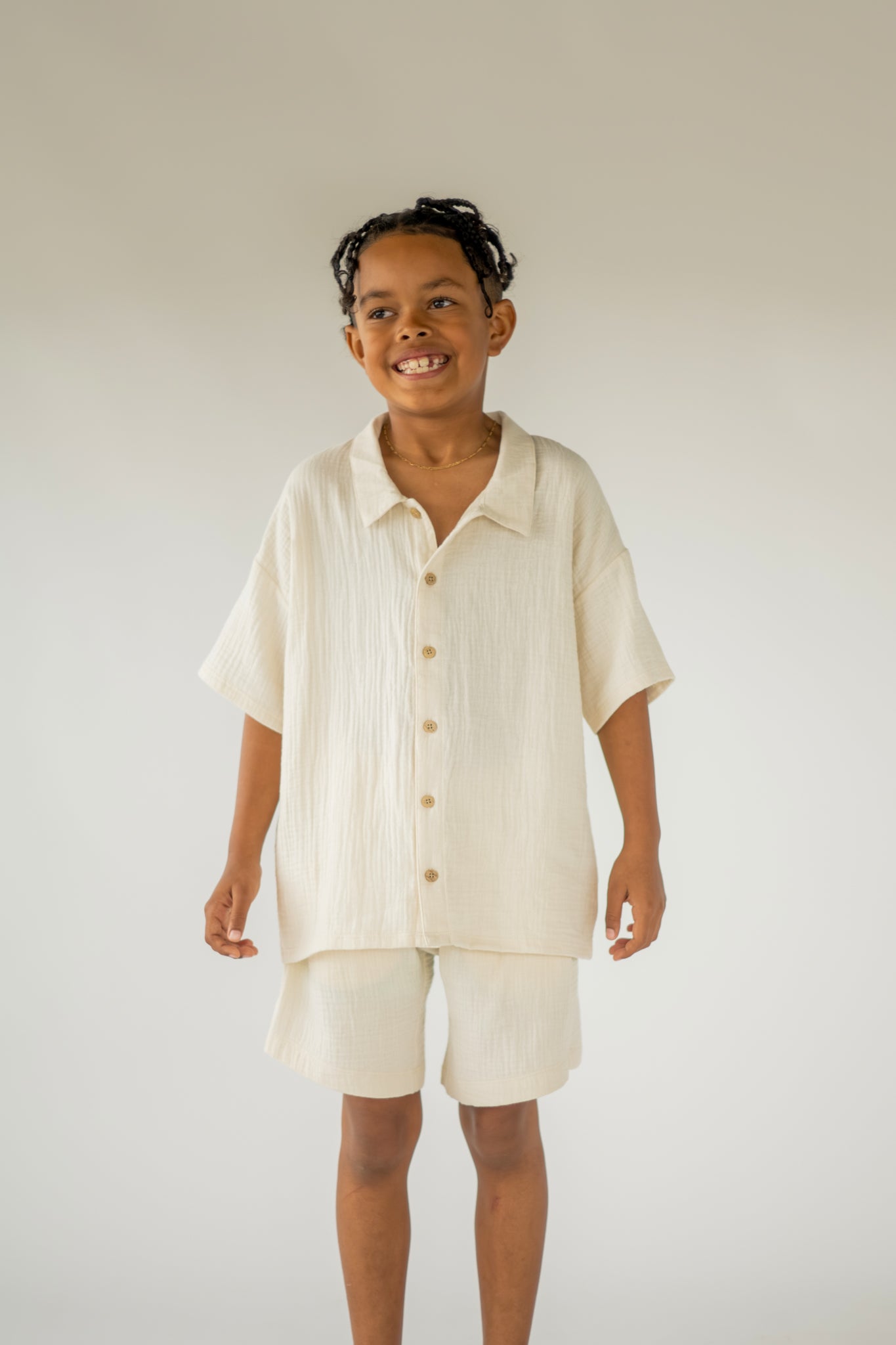Milk Muslin Button Up