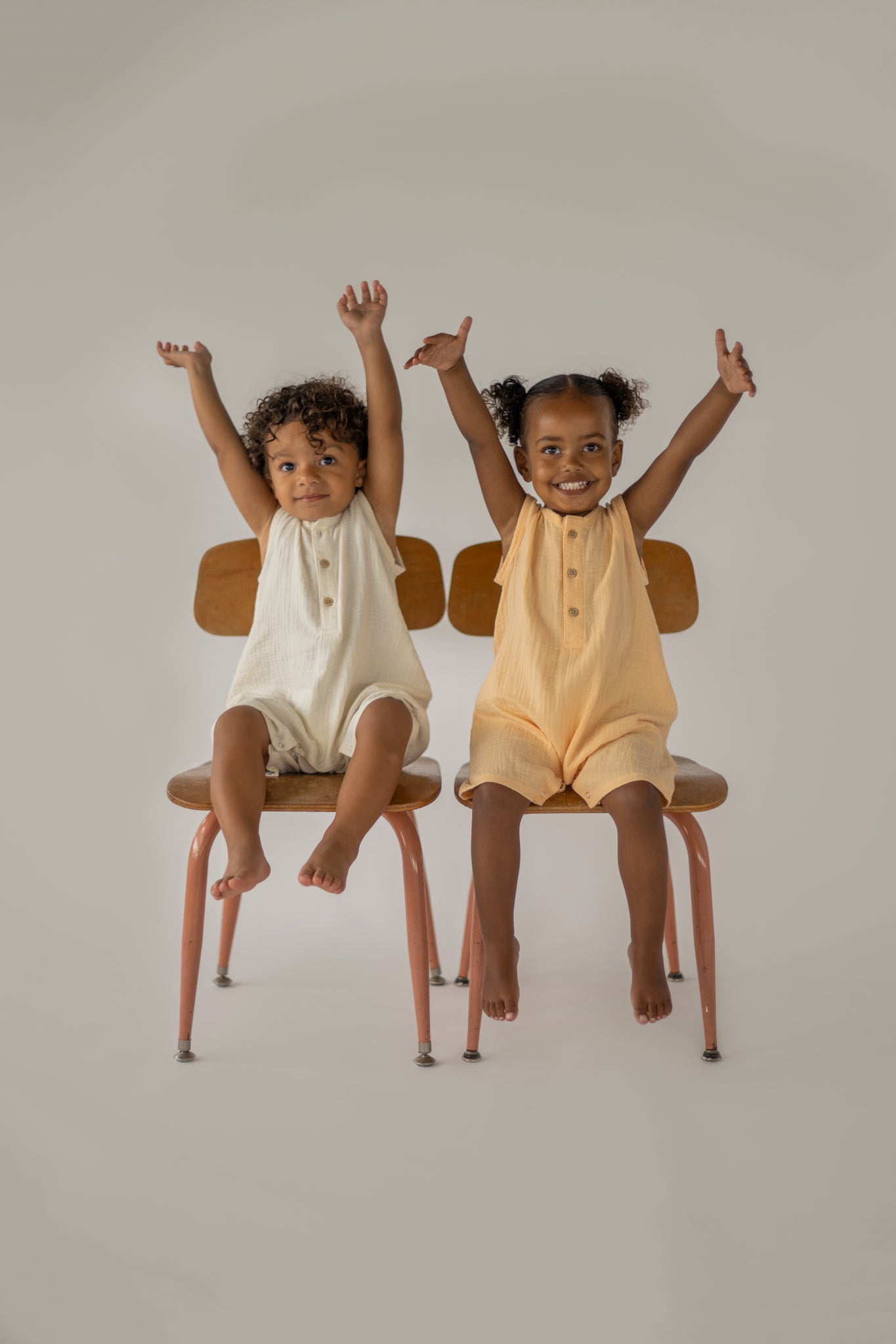 Salmon Muslin Romper