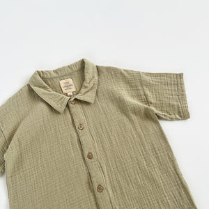 Sage Muslin Button Up