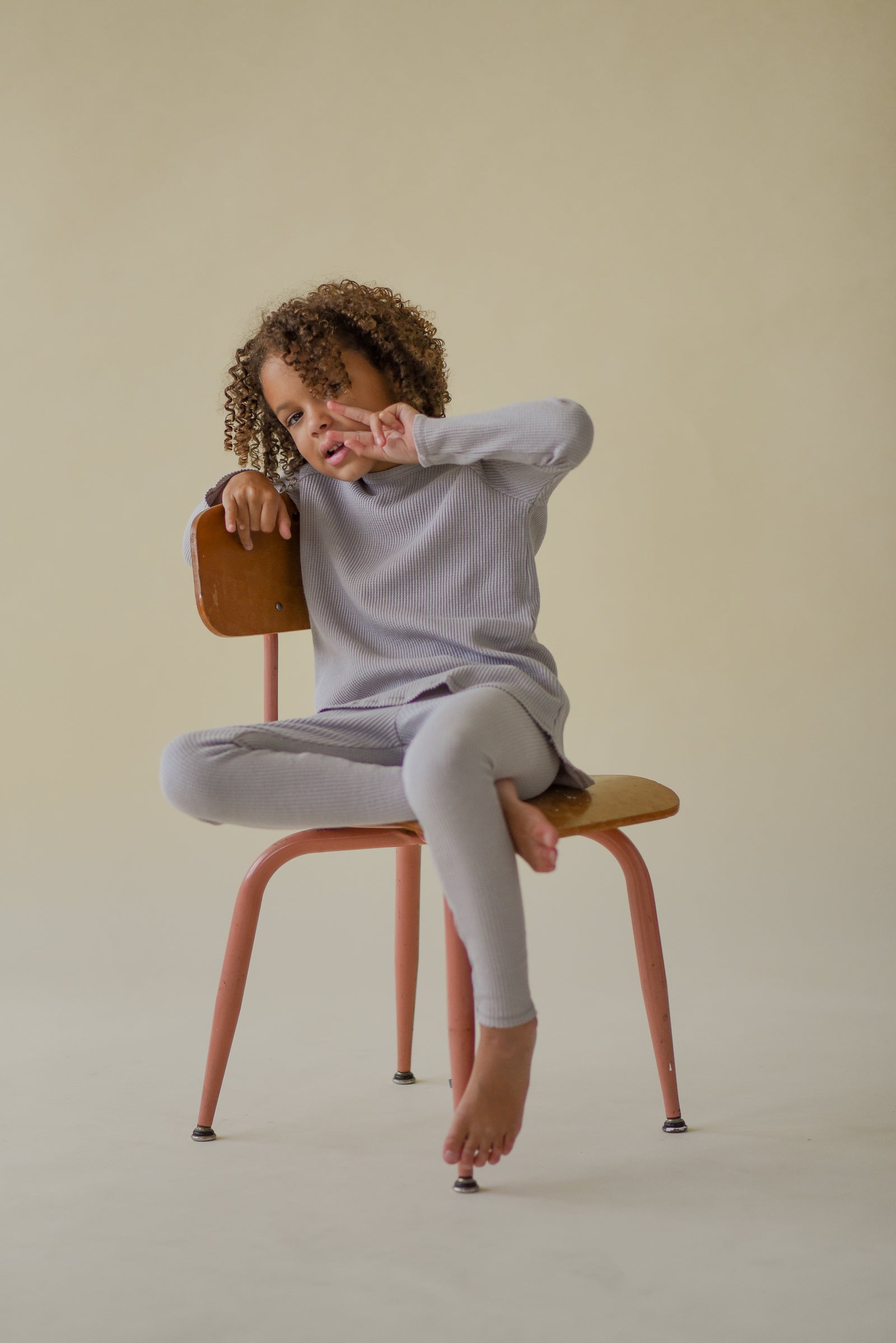 Warm Lavender Thermal Long Sleeve Top