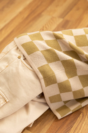 Olive Checkered Knit